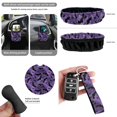 thumbnail image 6 of HUIACONG Purple Spider Web Bat Car Seat Covers Full Set 14 Pcs Universal Halloween Automotive Interior Decor with Steering Wheel Cover Seat Belt Pads Armrest, Anti-Slip Washable, 6 of 7