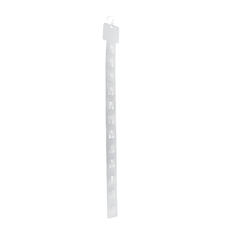 FRCOLOR 50Pcs Hanging Merchandise Strips with S Hooks Plastic Display Clip Strips for store Supermarket Transparent Color