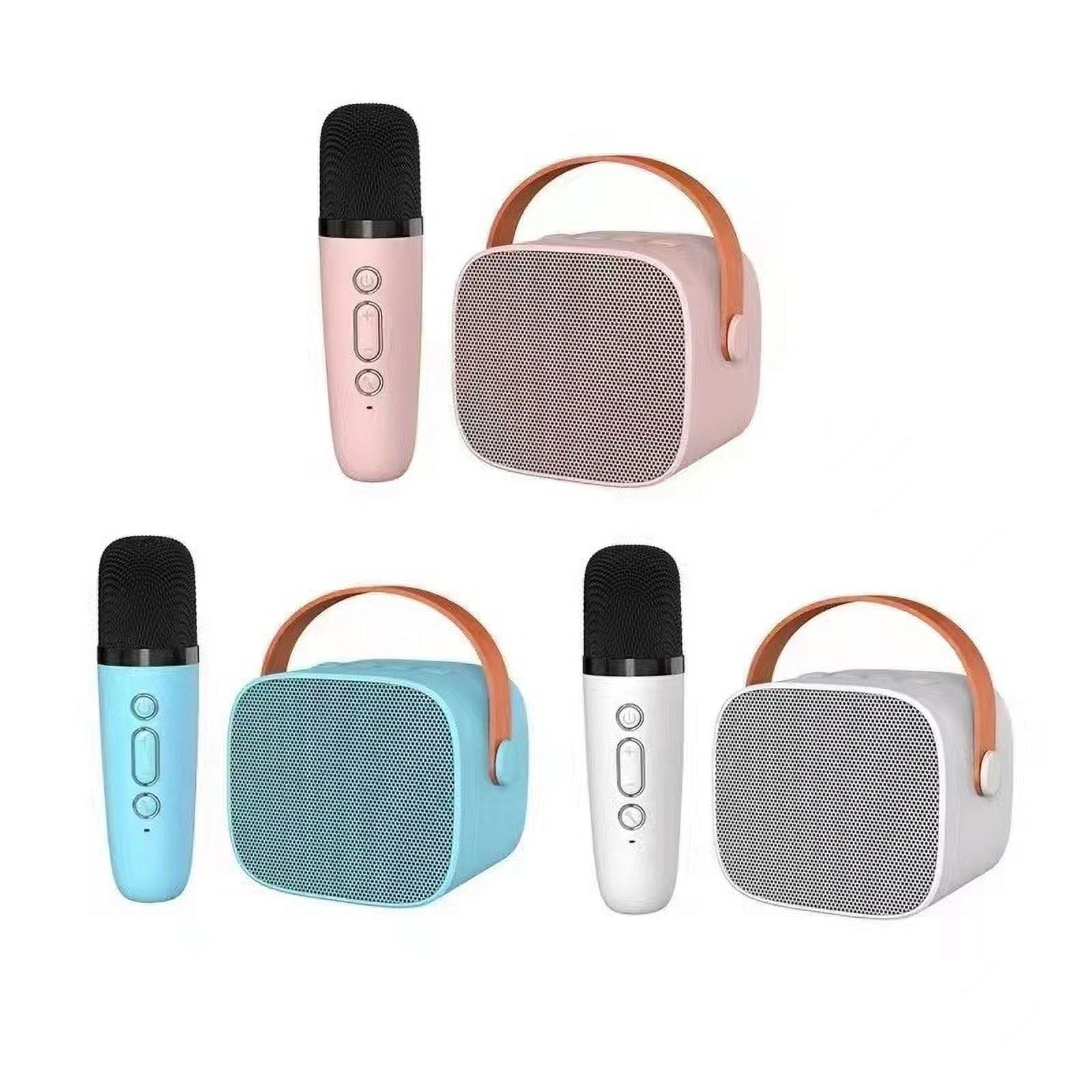 MONODEAL Machine de karaoké pour enfants, mini haut-parleur Bluetooth  portable avec 2 microphones sans fil et lumières LED pour fête à la maison,  cadeaux d'anniversaire pour filles et garçons : : Instruments