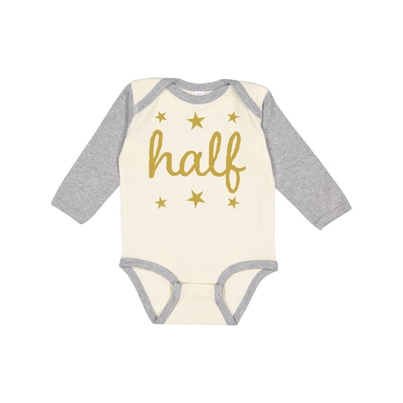 Inktastic Half Birthday 1/2 Photo Boys or Girls Long Sleeve Baby Bodysuit