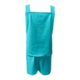 thumbnail image 4 of WAYUTE Shorts Sets Women 2 Piece Outfits Elegant Sleeveless Round Neck Tank Top Shorts Solid Color Casual Beach Outdoor Summer Outfit, 4 of 5