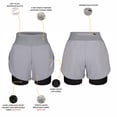 thumbnail image 7 of Exxact Sports 2 in 1 Shorts Women - Athletic Shorts with Spandex Underneath, Dry Fit Running Shorts with Pockets Women (Gray Silver, AXS), 7 of 7