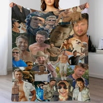 Glen Powell Poster Blanket Air Conditioning Blanket Super Soft Travel Outdoor Flannel Blanket Fashion Personalized Gift Office Sofa Decorative Blankets Goods Merch30 x40