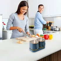 Seasoning Box Set, 2 Piece Spice Pots, Jars Condiment Containers with Cover and Spoon Seasoning Rack Storage Container Kitchen Cooking Organizer Tools for Spice Salt Sugar Cruet