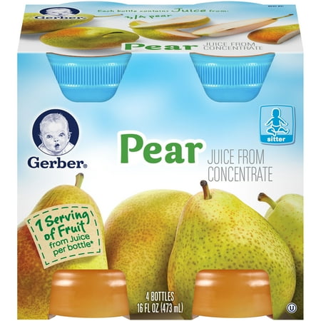 Gerber(r) Pear Juice 4-4 fl. oz. Bottles - Walmart.com