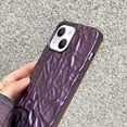 thumbnail image 2 of Compatible with iPhone 14 Glitter Case for Women Girls Luxury Cute 3D Tin Foil Pleated Phone Case Bling Plating Soft Silicone Slim Shockproof Cover for iPhone 14 6.1 inch, Purple, 2 of 15