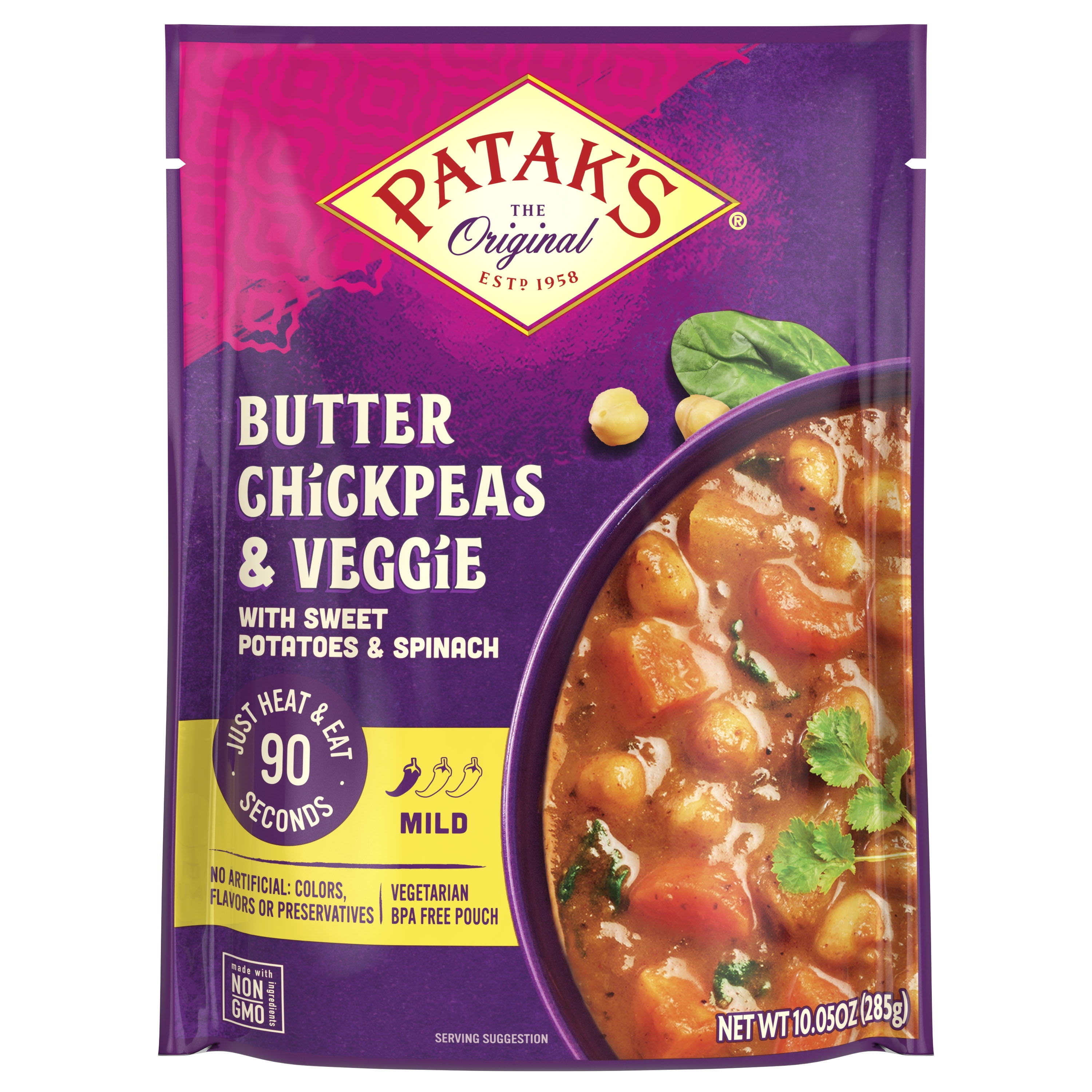 Patak's Butter Chickpeas & Veggie, 10.05 oz, Pack of 6