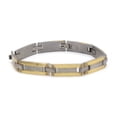 thumbnail image 4 of Cubic Zirconia Men's Bracelet 14K Gold Plated Wrist Band Fashion Jewelry 8.5", 4 of 4