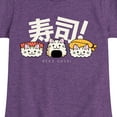 thumbnail image 3 of Instant Message - Neko Sushi - Toddler & Youth Girls Short Sleeve Graphic T-Shirt, 3 of 6
