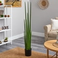 thumbnail image 4 of Nearly Natural 5ft Sansevieria Snake Artificial Plant in Green, 4 of 5
