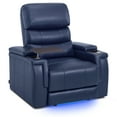 thumbnail image 5 of MCombo Triple Motors Power Recliner Chair with Power Headrest, Electric Lumbar Support, Home Theater Seating with Armrest Storage, Tray Table, Faux Leather, Blue, 5 of 11