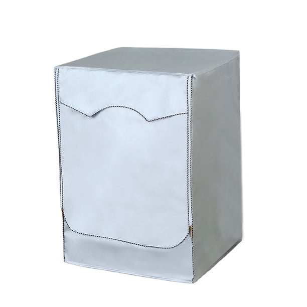 Injueey La cubierta de la lavadora al aire libre abierta con tapa frontal de tela evita que el cabezal de tracción de Metal se amarillee y Cubiertas para muebles de jardín Plata 60*55*85cm