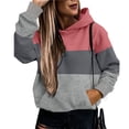 thumbnail image 2 of Hueook Sweatshirts for Women Plus Size Long Sleeve Solid Color Fashion Casual Hooded Blouse With Pocket rewneck Pullover Sweatshirt Tops, 2 of 7