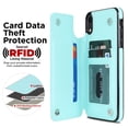 thumbnail image 6 of Case Compatible with iPhone XR, Stylish Card Slots Kickstand PU Leather Back Case Magnetic Closure RFID Blocking Drop Protective Shockproof Cover for iPhone XR, Mint, 6 of 8