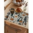 thumbnail image 3 of Halloween Pumpkin Placemats Set of 6 Black Cat Witch Hat Broom Vintage Heat Insulation Washable Place Mats, Rustic Non-Slip Table Mats for Dining Table Party Kitchen Decor,13x19 Inch, 3 of 4