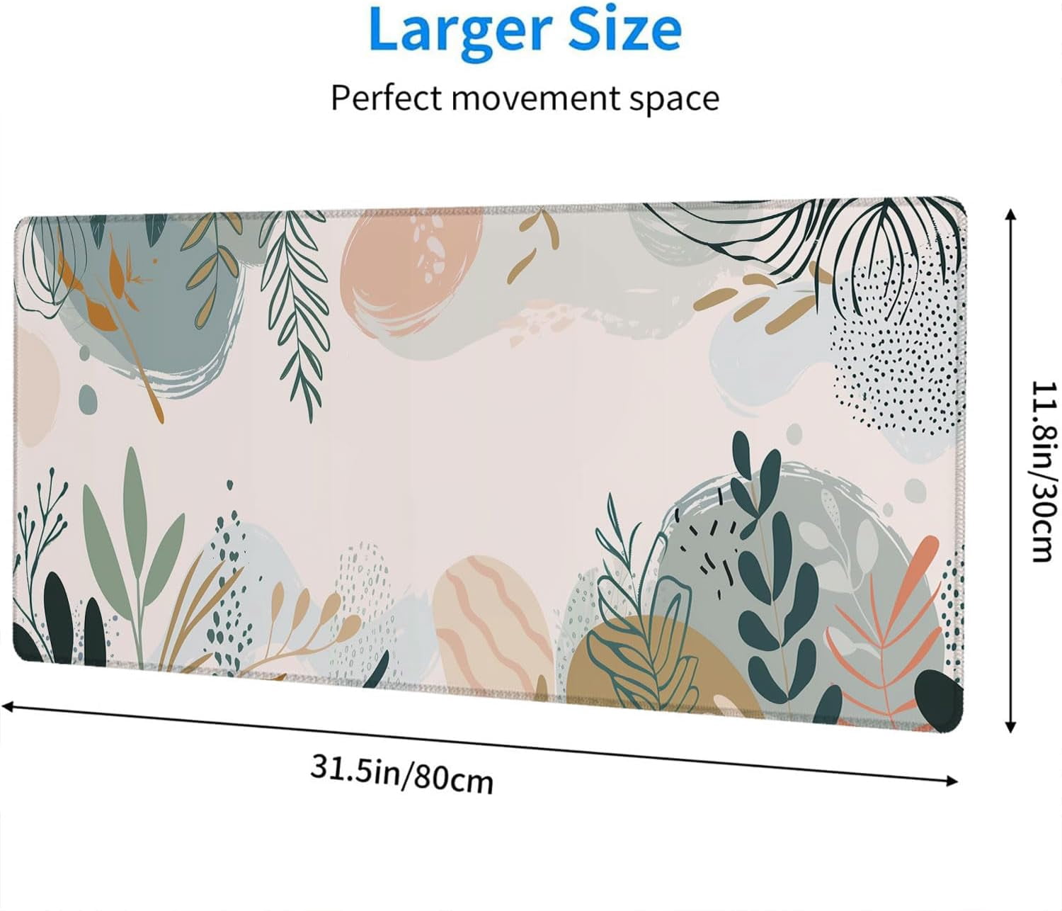 Abstract Boho Desk Mat Gaming Mouse Pad Green Pink XL Mouse Pad Large Mousepad Extended Laptop Keyboard Mat Gaming Desk Pad Mouse Mat Office Computer Keyboard Laptop Home 31.5"x11.8"
