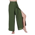 thumbnail image 2 of Liacowi Women Casual High Waist Palazzo Pants Split Wide Leg Flowy Trousers Loose Flared Long Pants Beachwear, 2 of 8