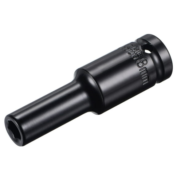 Uxcell 1/2" Drive by 8mm Deep Impact Socket, Heat-Treated CR-V Steel 3.15" Length, 6-Point Metric Sizes