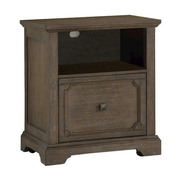 Lexicon Toulon Wood Lateral File Cabinet with Casters in Dark Oak