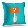 thumbnail image 1 of BSDHOME Housse de Coussin 18x18 Pouces Homme Tenant un Point d'Interrogation Symbole FAQ Décoration Maison Canapé, 1 of 1