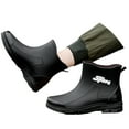 thumbnail image 2 of LIJCC Men Women's Deck Boots Short Ankle Boots Waterproof Ankle Rubber Rain Boots Work Shoes Casual Shoes for Gardening Fishing Boating Camping Boots Shoes, 2 of 8