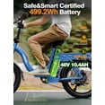 thumbnail image 4 of ESKUTE D200 Electric Bike for Adults 750W Peak Motor 19.8 Mph, Folding 20x3 Inch Fat Tire E‑Bike, 48V 10.4Ah Up to 55 Miles, with 7‑Speed Step‑Through Cargo Fold E Bicycle, NFC Unlock Blue, UL2849, 4 of 8