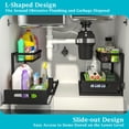 thumbnail image 4 of Under Sink Organizer, Pull Out Cabinet Organizer 2 Tier Slide Out Sink Shelf Cabinet Storage Shelves, Storage for Kitchen Bathroom, Black, 2 Pack, 4 of 8
