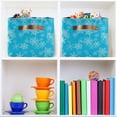 thumbnail image 6 of Storage Basket Christmas Snowflake Blue Foldable Canvas Laundry Baskets Bin Waterproof Inner Layer with Sturdy Handles for Toy Nursery Blanket Clothes 2 Pack, 6 of 7