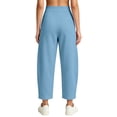thumbnail image 3 of Barrel Sweatpants Women, Lightweight Fall Baggy Sweatpants High Waisted Wide Leg Cropped Workout Pants with Pockets M, 3 of 5