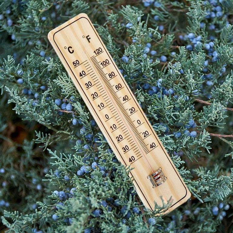 Domestic wood indoor outdoor thermometer