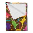 thumbnail image 2 of Tyrannosaurus Soft Flannel Fleece Blanket, Video Games Style Digital Featured Baby Wild Dinos Kids Boys Nursery Concept, Cozy Plush for Indoor and Outdoor Use, 60" x 80", Multicolor, by Ambesonne, 2 of 5