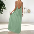 thumbnail image 4 of Women's Spaghetti Strap Backless Loose-fitting Resort Long Dress, 4 of 9