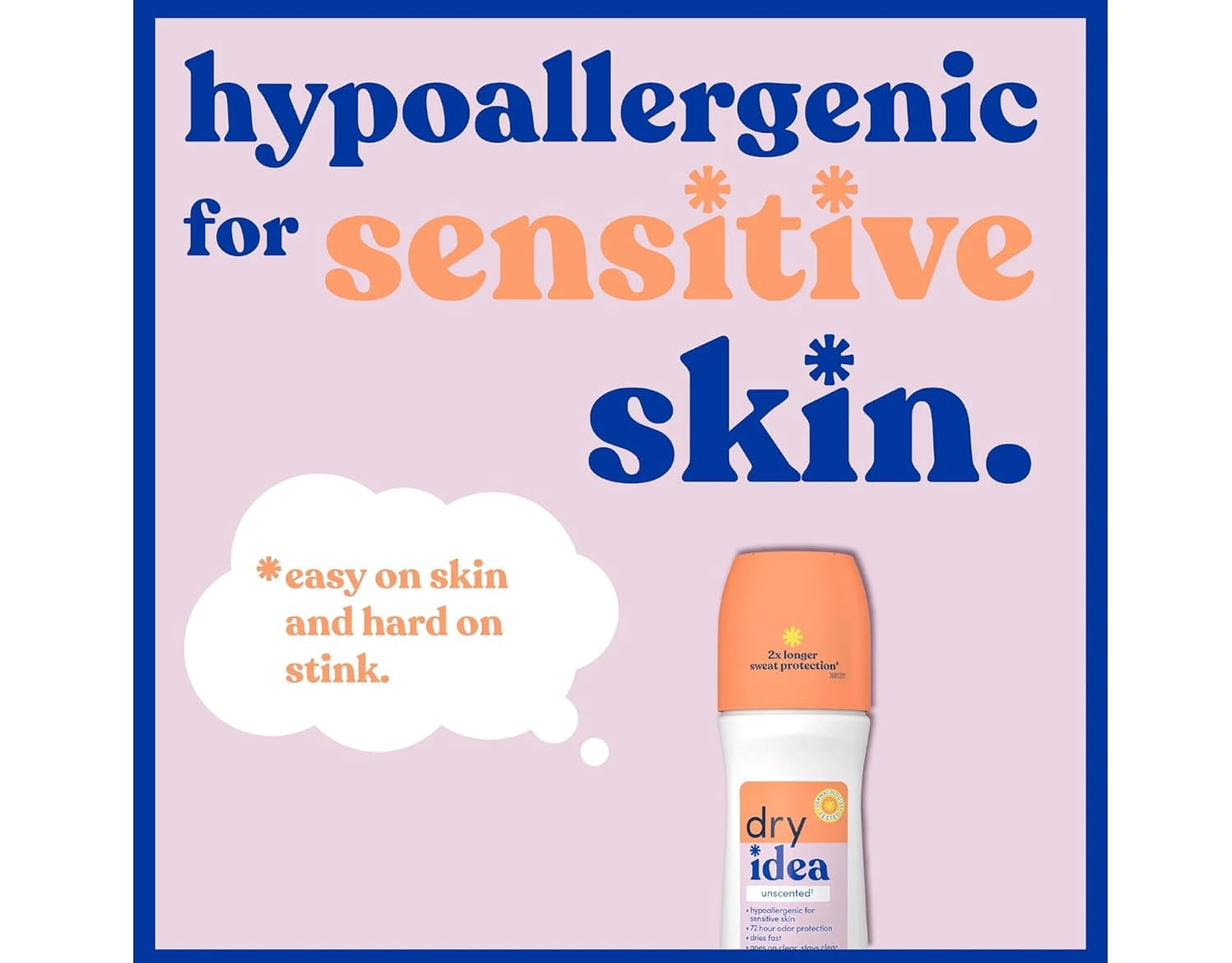 Dry Idea Anti-Perspirant Deodorant Roll-On Unscented 3.25 oz (Pack of 12)