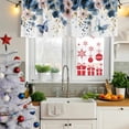 thumbnail image 5 of Navy Blue Spring Floral Curtain Valances for Windows, Kitchen Valance Window Treatments Panel 2 Pack, Farmhouse Butterfly Watercolor Rod Pocket Short Curtains for Bathroom Bedroom 54 x 18 Inch, 5 of 8