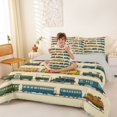 thumbnail image 4 of Manfei Toy Train 7-Piece Twin Bedding,Cartoon Boys Art Bedding Comforter Set,Yellow,Light Gray Reversible, 4 of 7