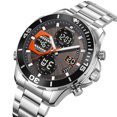 thumbnail image 4 of Reloj de cuarzo digital para negocios, para hombres y mujeres, con correa de acero inoxidable, resistente al agua hasta 30 metros, función de fecha y alarma, elegante reloj de pulsera formal., 4 of 9