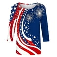 thumbnail image 3 of lcziwo Women Patriotic T Shirt Plus Size Comfortable Memorial Lightweight Shirts Celebration Printed Holiday Casual Crew Neck Tee Top Blue XL, 3 of 5