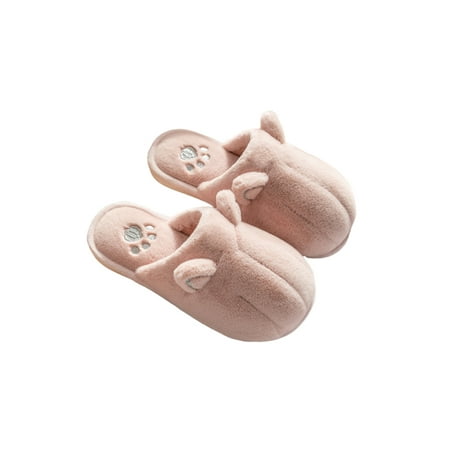 

Ferndule Boys Closed Toe Winter Warm Slipper Bedroom Lightweight Breathable Slip On Plush Slippers Pink 8C-9C