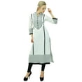 thumbnail image 2 of Phagun Women's Printed Cotton Mid Calf Striaght Kurti Indian Casual Clothing-18, 2 of 6