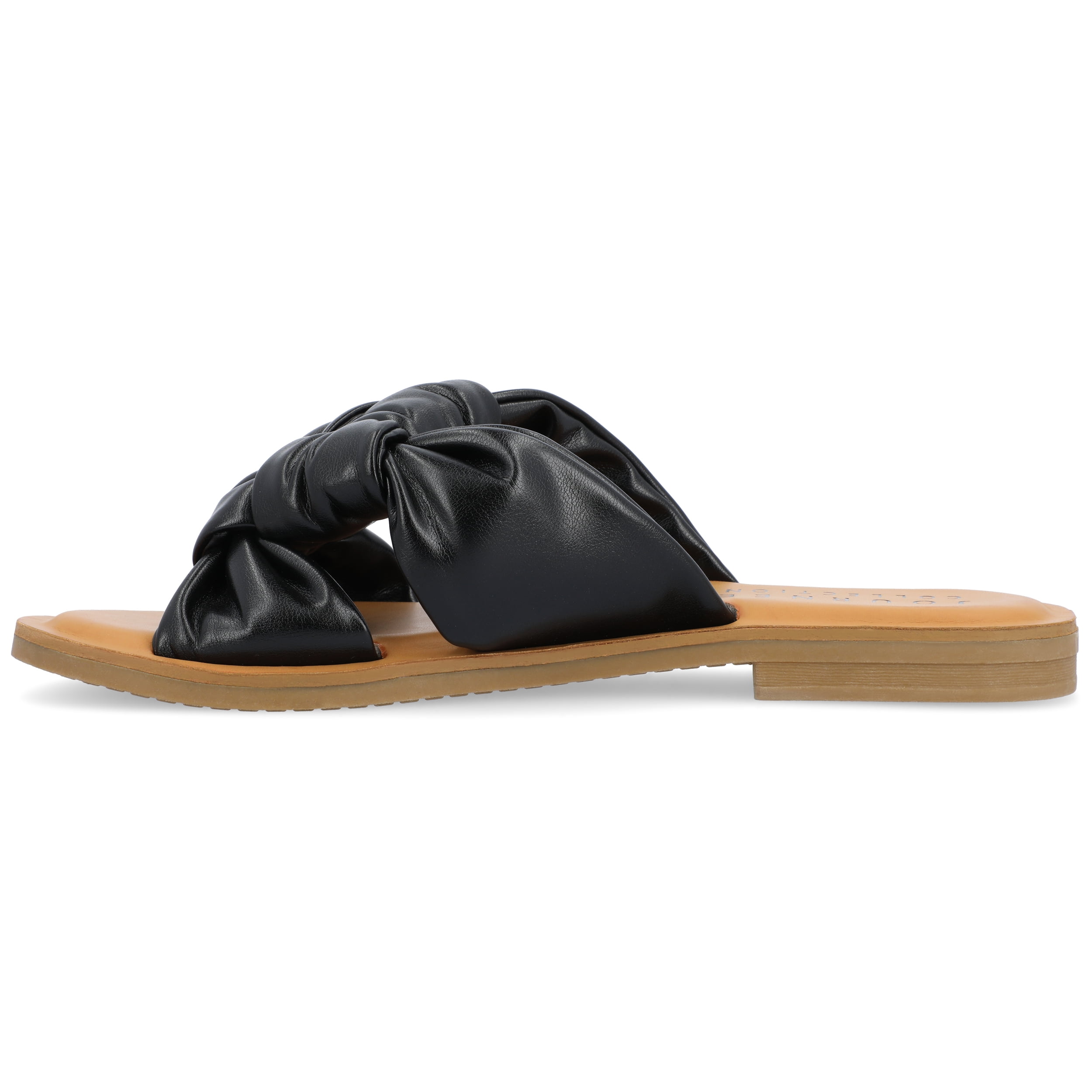 Journee Womens Kianna Slide Puffy Flat Sandals
