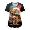 thumbnail image 6 of COMVALUE American 250th Anniversary Scrubs Tops for Women Short Sleeve Scrub Shirts Plus Size Nurse Uniform with Pockets (Gold, XXL), 6 of 7
