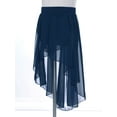 thumbnail image 4 of Aislor Kids Big Girls High Low Chiffon Dance Skirt for Lyrical Ballet Latin Jazz Stage Performance 6-16 Navy Blue 16, 4 of 7