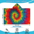 thumbnail image 2 of Colorful Tie Dye Pattern Hooded Bath Towel，60"x35" for Ages 3 To 12 Kids, Quick Dry Lightweight Soft Microfiber Hood Beach Towel Cover Up for Kids, 2 of 7