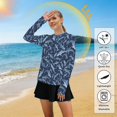 thumbnail image 5 of FORMRS Womens Long Sleeve Shirts UPF 50+ Sun Protection Quick Dry Fishing Hiking Tops, Size S-2XL, Watercolor Shark Pattern, 5 of 8