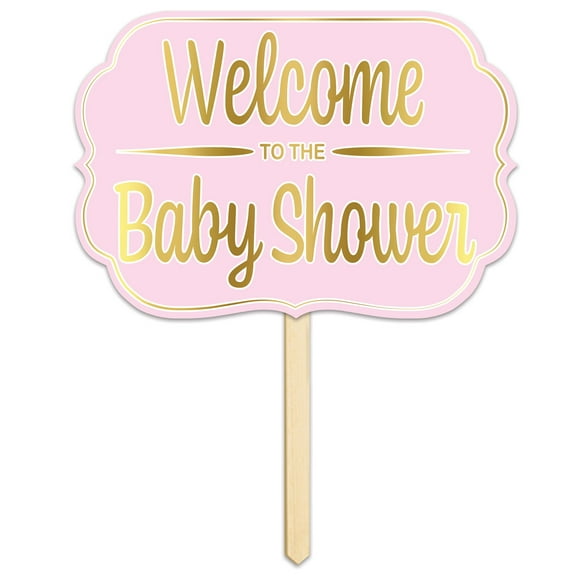 Foil Welcome ToThe Baby Shower Yard Sign, 10" x 14.5", (3/Pkg)