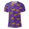 thumbnail image 5 of FDGIU Men's Halloween T-Shirt Plus Size Short Sleeve Shirts - Ghost Pumpkin Graphic Tee, Spooky Funny Costume Top, Loose Fit Short Sleeve Casual Shirt, 5 of 5