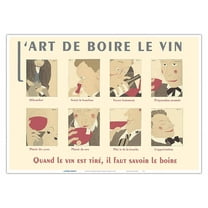 The Art of Drinking Wine (L'Art de Boire le Vin) - Vintage Food & Drink Poster by Charles E. Martin c.1920s - Master Art Print 10in x 14in