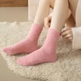 thumbnail image 2 of 5 Pairs Women's Bow Fuzzy Socks Winter Soft Slipper Socks Coquette Stuff Fluffy Thick Home Sleeping, 2 of 8