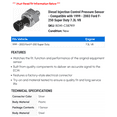 thumbnail image 2 of Diesel Injection Control Pressure Sensor - Compatible with 1999 - 2003 Ford F-250 Super Duty 7.3L V8 2000 2001 2002, 2 of 2