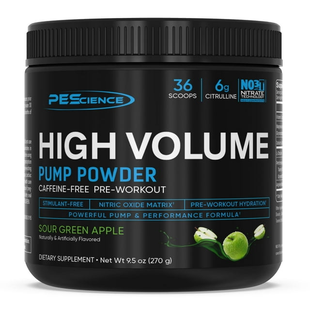 Manzana verde ácida sin estimulos de alto volumen Pre Workout PeScience
